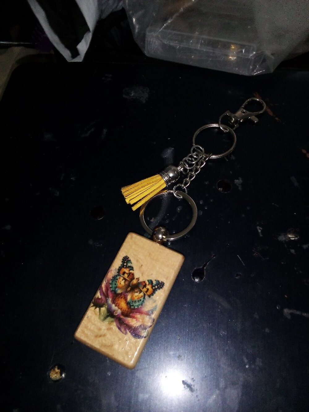 Butterfly Bag Charm with Tassel
